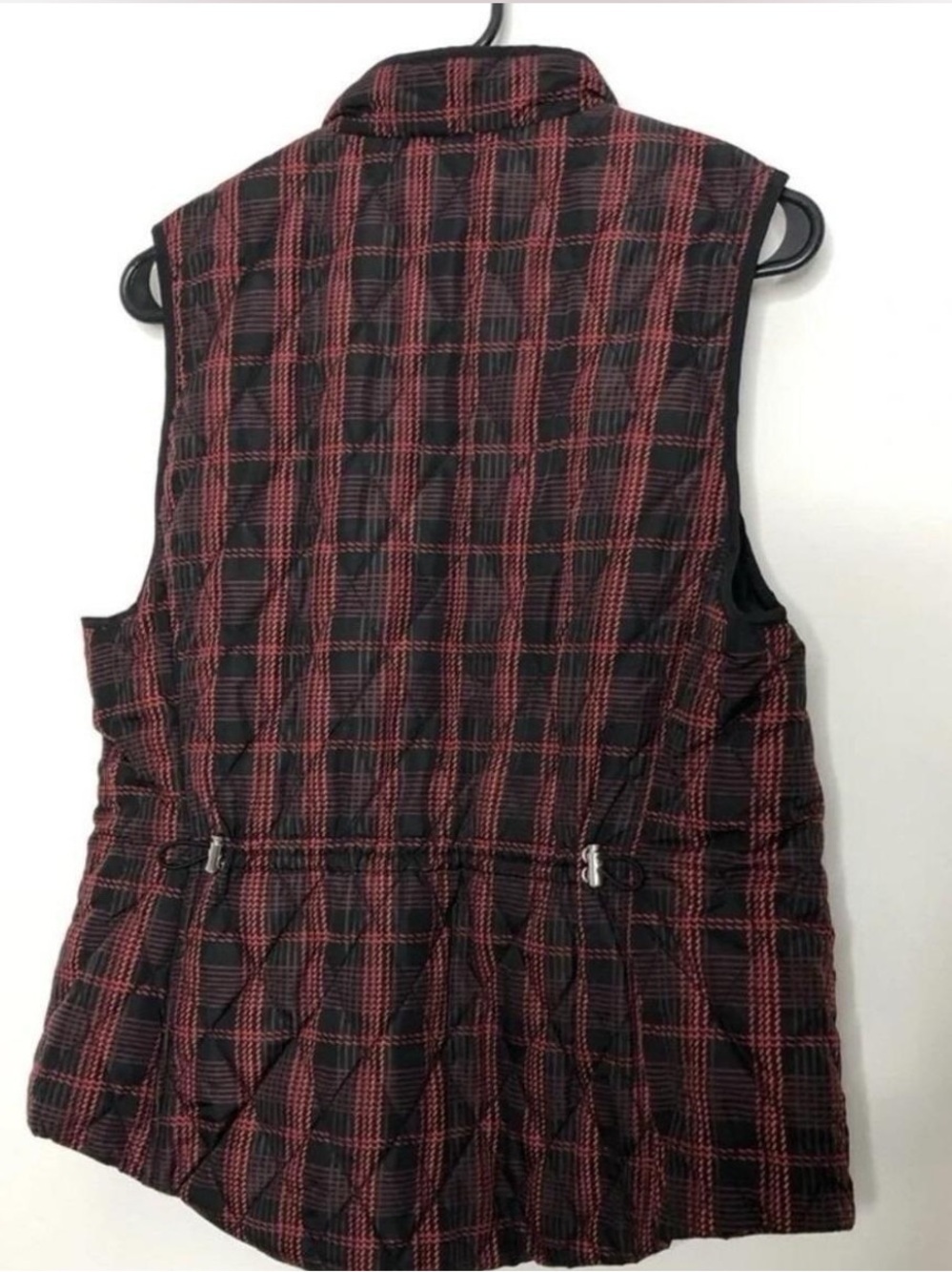 croft & barrow Black and Red Plaid Quilted Jacket Lining - Picture 6 of 10